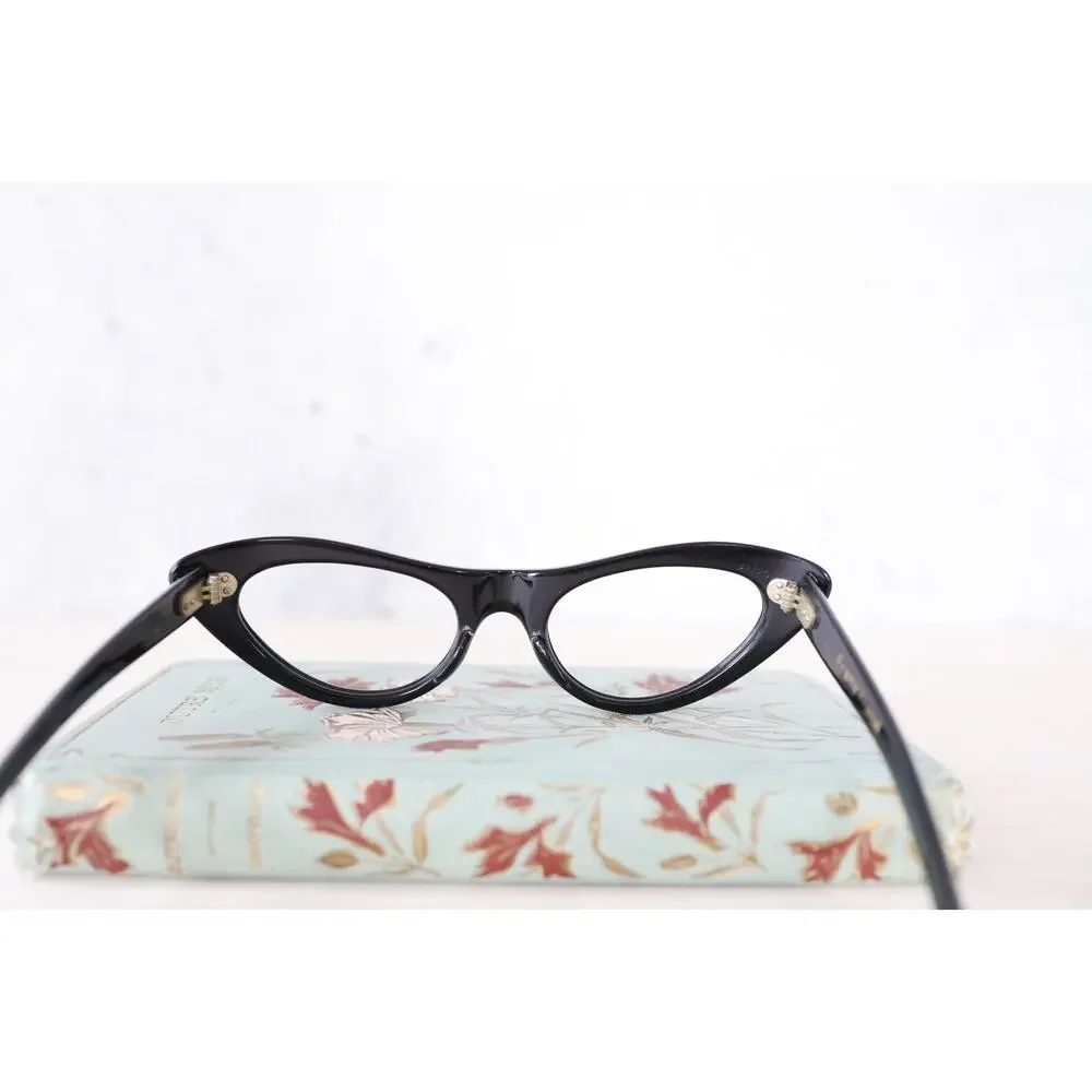 Vintage 1960s France Women Cateye Eyeglass Rockabilly Pinup Multicolor Retro